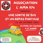 Sortie bus et pique-nique partage avec l'association AMA 974. Venez partager un moment convivial!